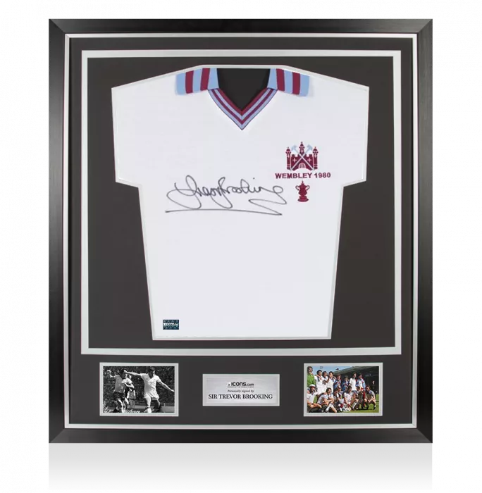Trevor Brooking Front Signed West Ham 1980-81 Home Shirt In Classic Frame
