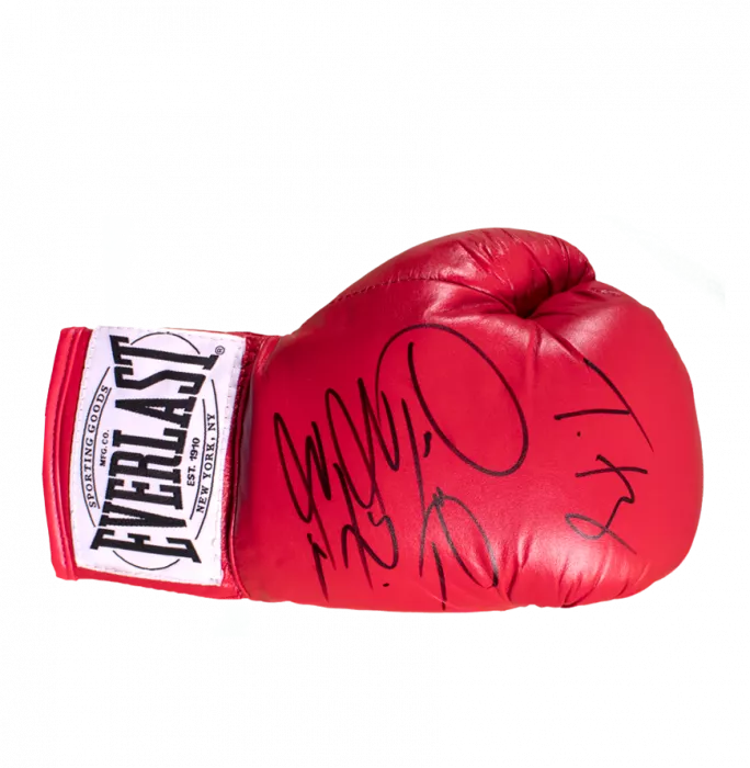 Tyson Fury & Deontay Wilder Signed Red Everlast Boxing Glove