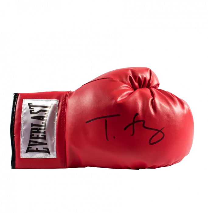 Tyson Fury & Oleksandr Usyk Signed Everlast Red Full Size Boxing Gloves In Bubble Frame: Option 1
