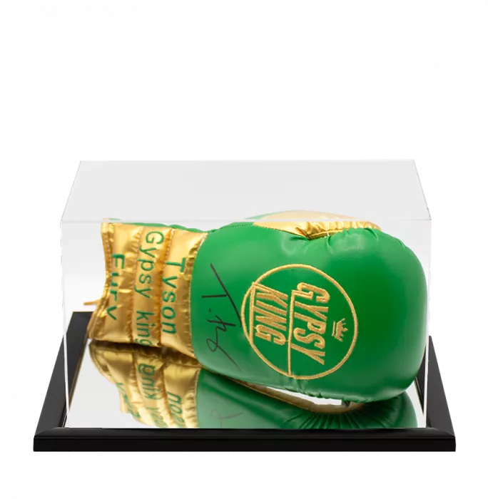Tyson Fury Signed Boxing Glove In Acrylic Case - Green & Gold Gypsy King