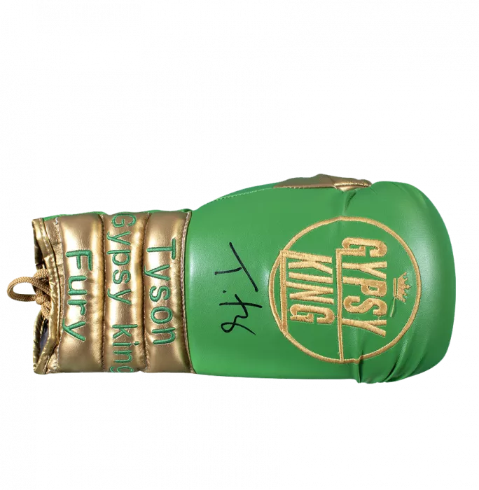 Tyson Fury Signed Boxing Glove In Bubble Frame: Option 1 - Green & Gold Gypsy King