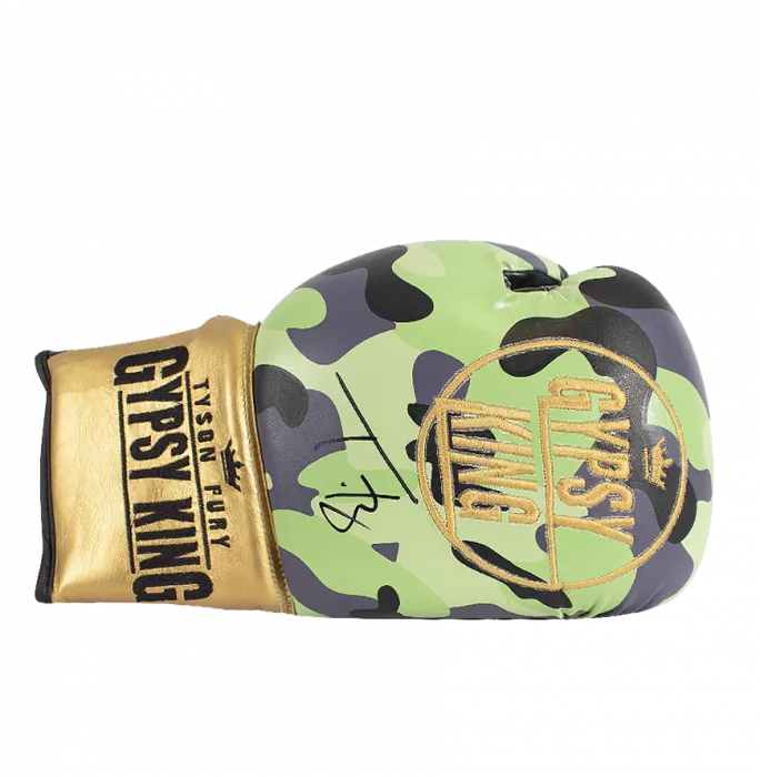 Tyson Fury Signed Boxing Glove In Bubble Frame: Option 1 - Camo Gypsy King