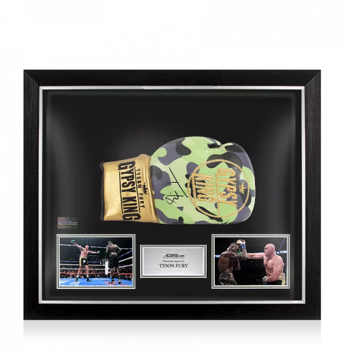 Tyson Fury Signed Boxing Glove In Bubble Frame: Option 1 - Camo Gypsy King