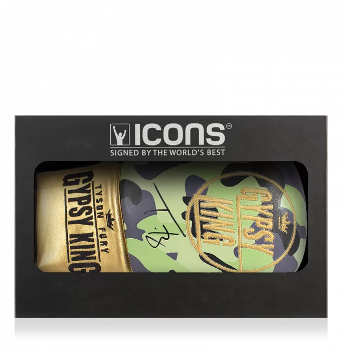 Tyson Fury Signed Boxing Glove In Deluxe Packaging - Camo Gypsy King
