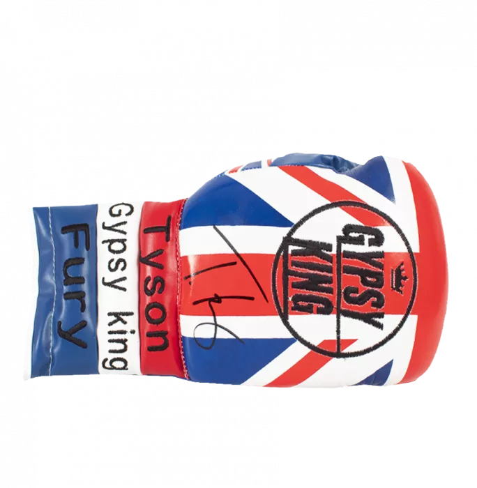 Tyson Fury Signed Boxing Glove: Union Jack In Bubble Frame: Option 1
