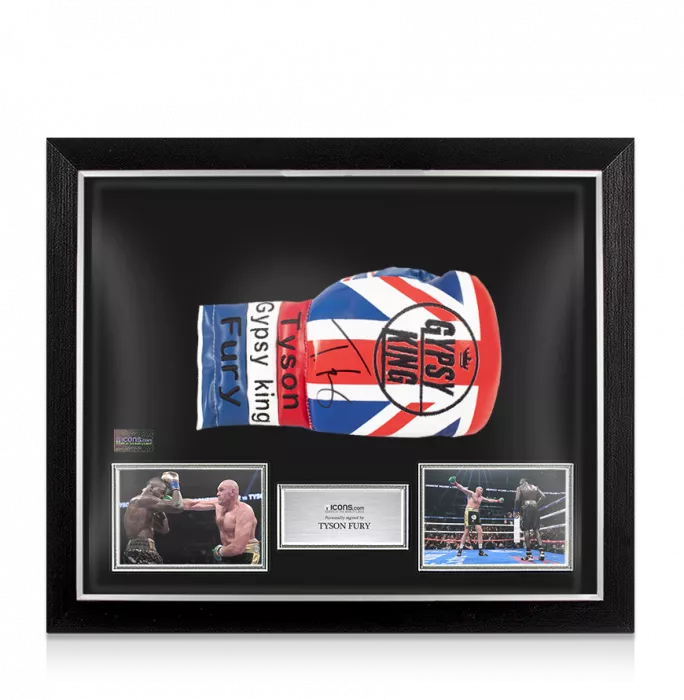 Tyson Fury Signed Boxing Glove: Union Jack In Bubble Frame: Option 1