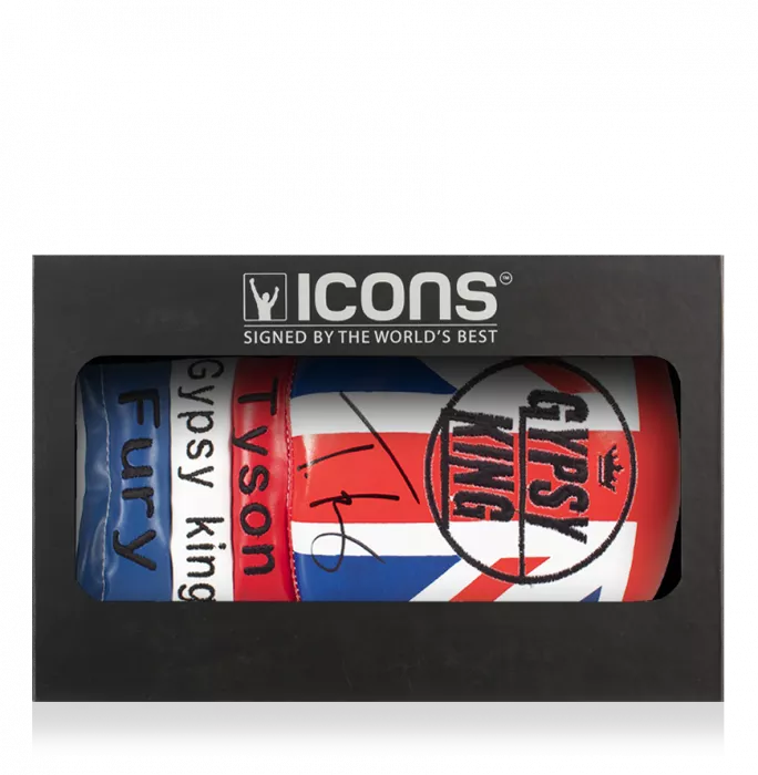 Tyson Fury Signed Boxing Glove: Union Jack In Deluxe Packaging
