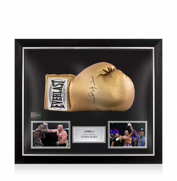 Tyson Fury Signed Gold Everlast Boxing Glove In Bubble Frame: Option 1