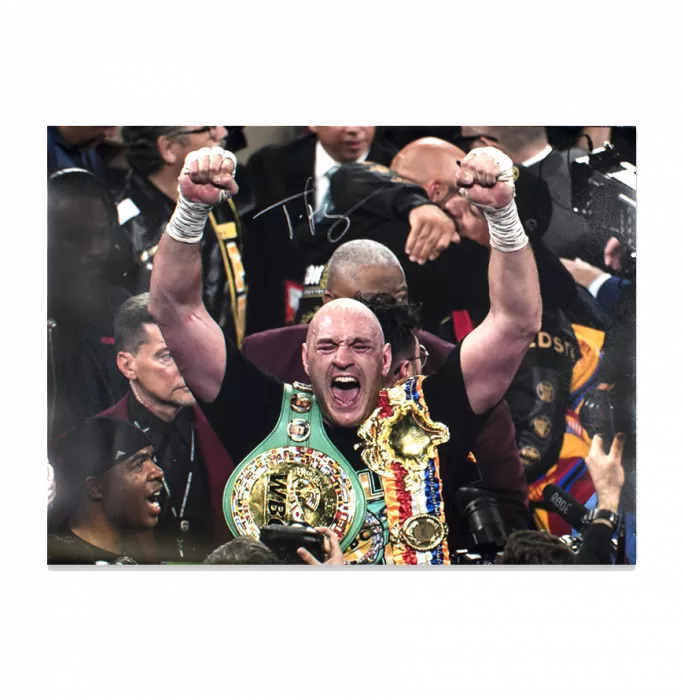 Tyson Fury Signed Photo: Belt Celebration Version 2