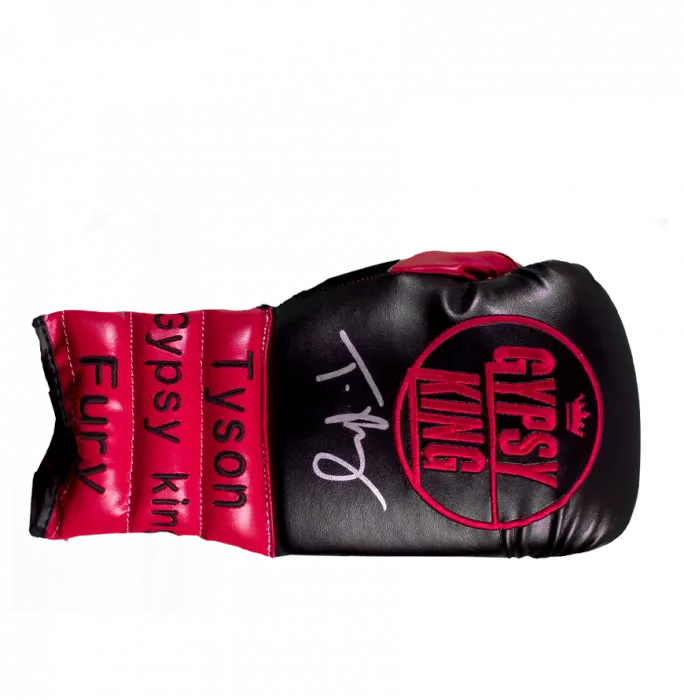 Tyson Fury Signed Red and Black Gypsy King Boxing Glove