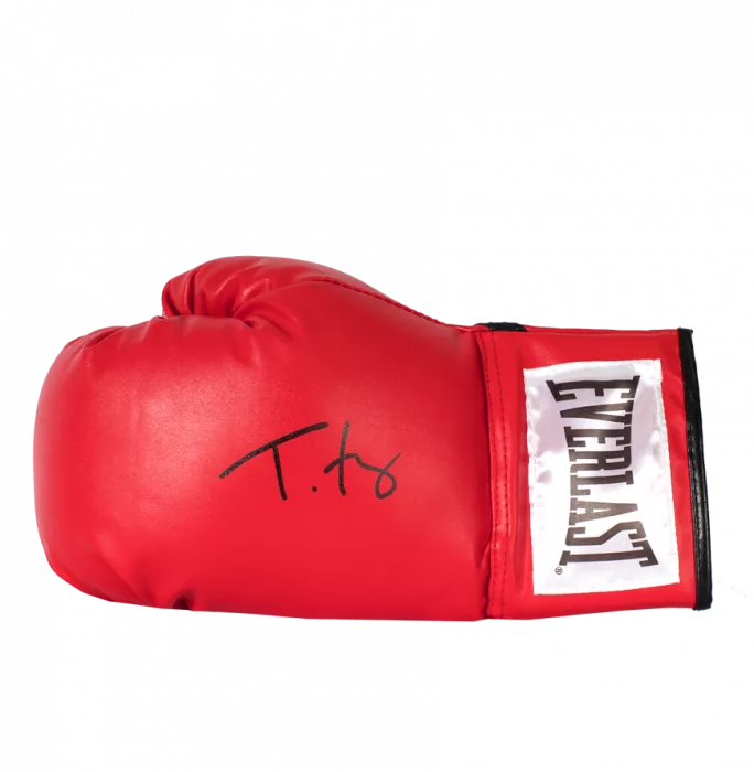 Tyson Fury Signed Red Everlast Boxing Glove In Acrylic Case