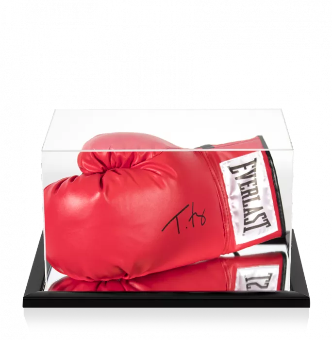 Tyson Fury Signed Red Everlast Boxing Glove In Acrylic Case