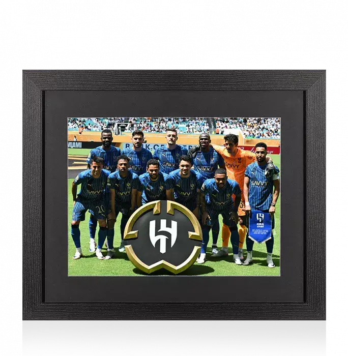 UNSIGNED Al-Hilal Photo In Black Wooden Frame: 2025 FIFA Club World Cup Squad