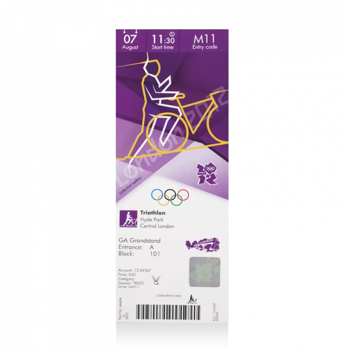 UNSIGNED And Framed London 2012 Olympics Ticket: Triathlon August 7th