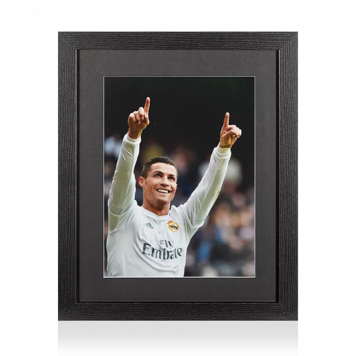 UNSIGNED Cristiano Ronaldo Photo In Black Wooden Frame: Real Madrid CF Icon