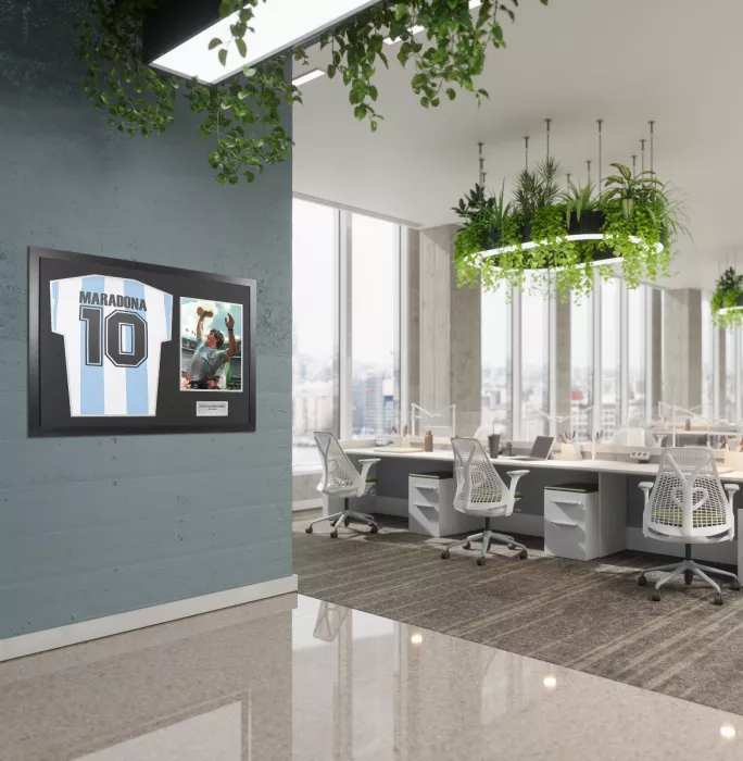 UNSIGNED Diego Maradona Argentina Shirt In Tribute Frame