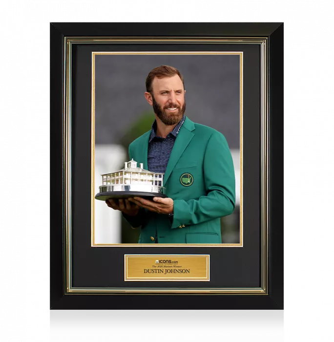 UNSIGNED Dustin Johnson Masters Trophy Framed Photo - The 2020 Masters Winner