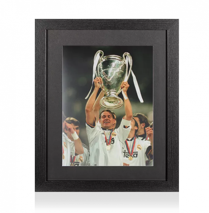 UNSIGNED Fernando Redondo Photo In Black Wooden Frame: Real Madrid CF UEFA Champions League Winner