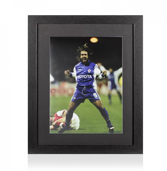 UNSIGNED Gabriel Batistuta Photo In Black Wooden Frame: Fiorentina Legend