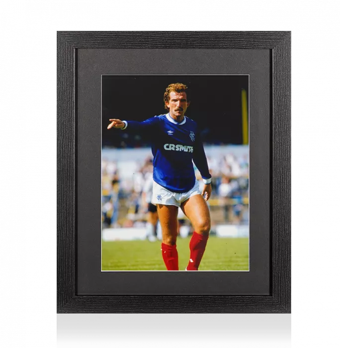 UNSIGNED Graeme Sounness Photo In Black Wooden Frame: Rangers FC In Action