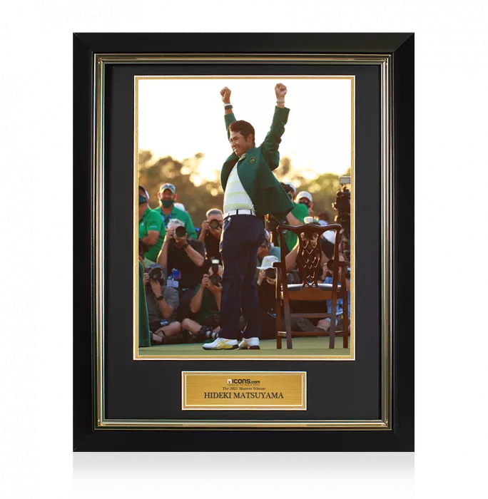 UNSIGNED Hideki Matsuyama Masters Trophy Framed Photo - The 2021 Masters Winner
