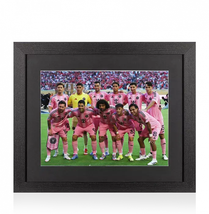 UNSIGNED Inter Miami CF Photo In Black Wooden Frame: 2025 FIFA Club World Cup Squad