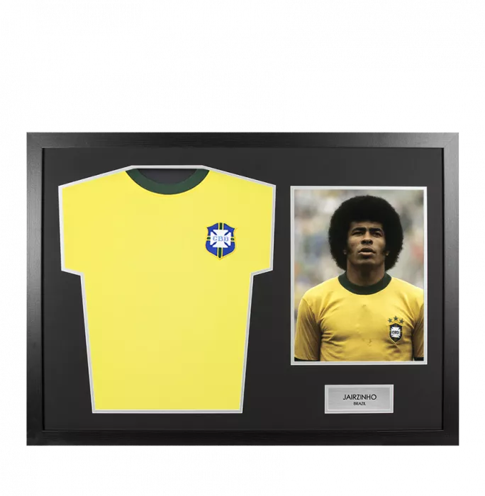UNSIGNED Jairzinho Brazil Shirt In Tribute Frame