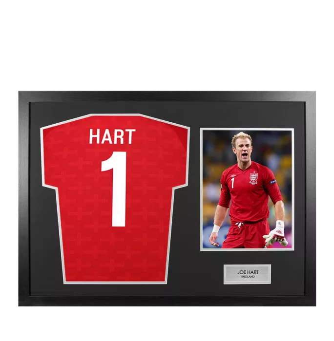 UNSIGNED Joe Hart England Shirt In Tribute Frame