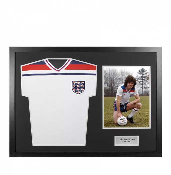 UNSIGNED Kevin Keegan England Shirt In Tribute Frame