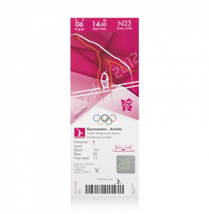 UNSIGNED London 2012 Olympics Ticket: Artistic Gymnastics August 6th