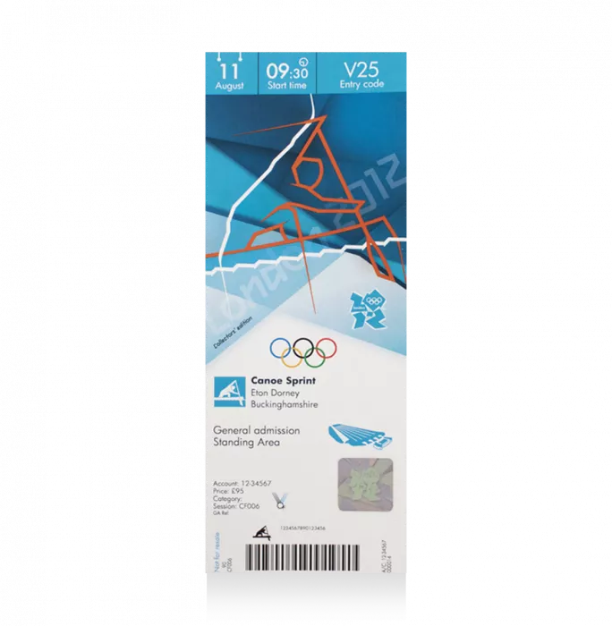 UNSIGNED London 2012 Olympics Ticket: Canoe Sprint August 11th
