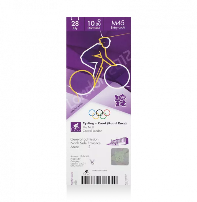 UNSIGNED London 2012 Olympics Ticket: Cycling Road Race July 28th