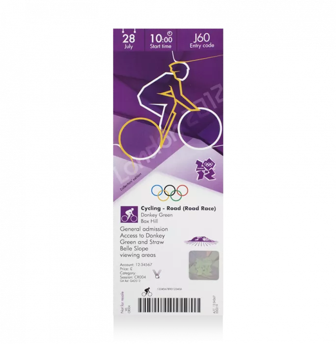 UNSIGNED London 2012 Olympics Ticket: Cycling Road Race July 28th