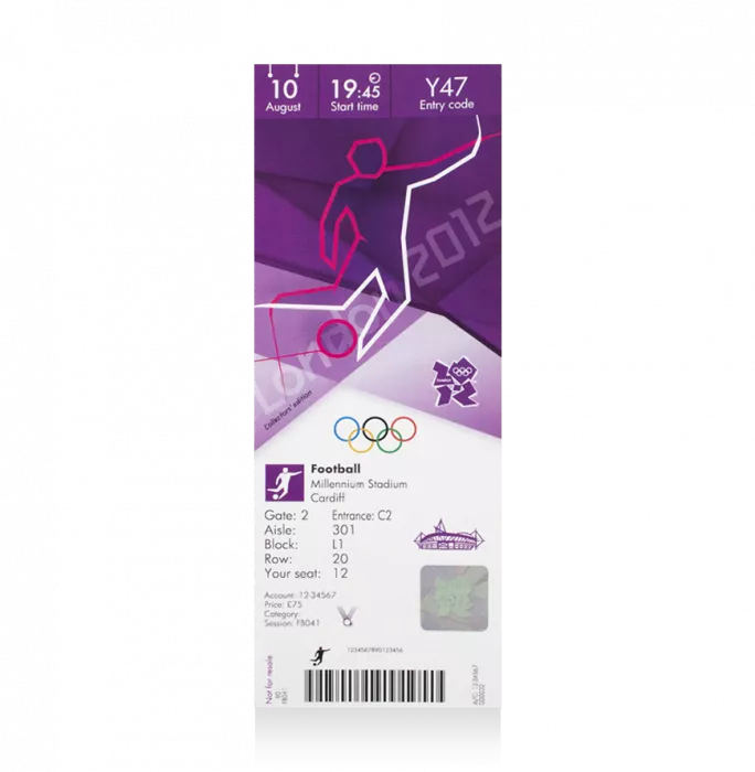 UNSIGNED London 2012 Olympics Ticket: Football August 10th (M Bronze)