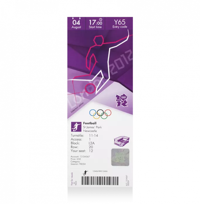 UNSIGNED London 2012 Olympics Ticket: Football August 4th