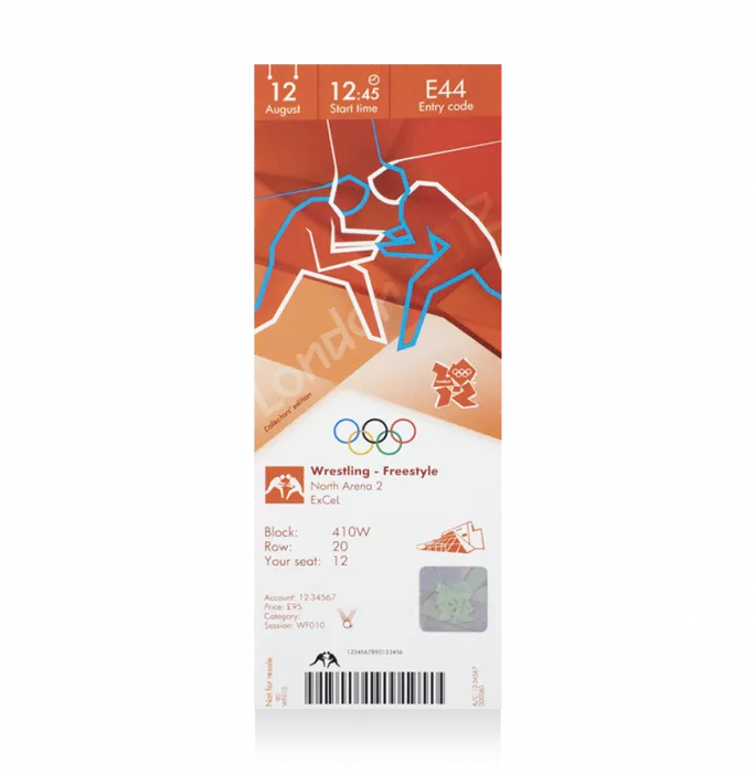 UNSIGNED London 2012 Olympics Ticket: Freestyle Wrestling August 12th