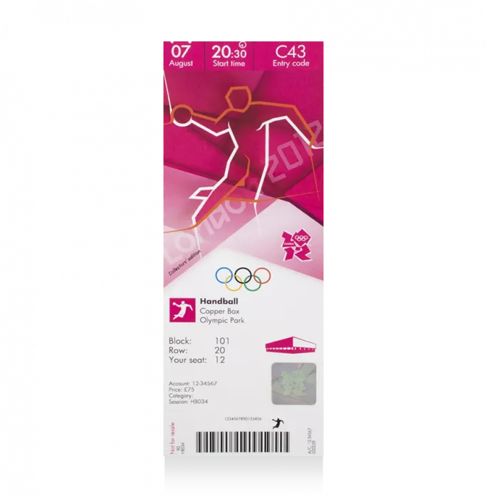 UNSIGNED London 2012 Olympics Ticket: Handball August 7th