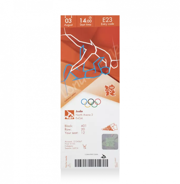 UNSIGNED London 2012 Olympics Ticket: Judo August 3rd