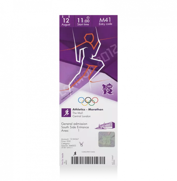 UNSIGNED London 2012 Olympics Ticket: Marathon August 12th