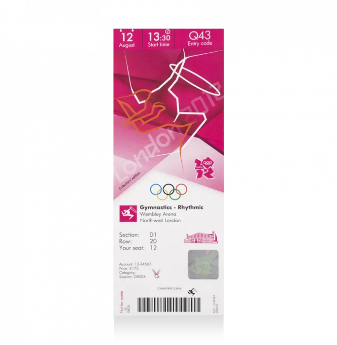 UNSIGNED London 2012 Olympics Ticket: Rhythmic Gymnastics August 12th