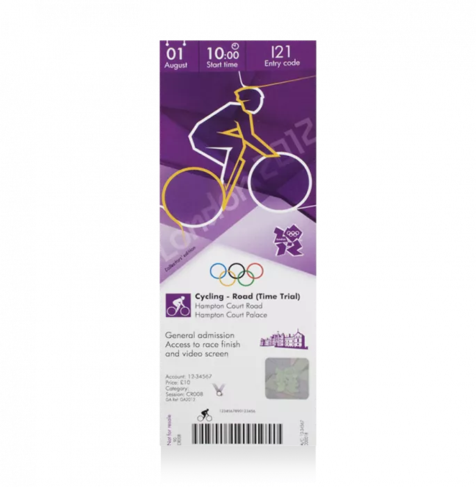 UNSIGNED London 2012 Olympics Ticket: Road Cycling – Time Trial August 1st
