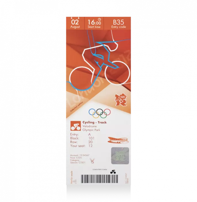 UNSIGNED London 2012 Olympics Ticket: Track Cycling August 2nd (M Team Sprint – GB Gold)