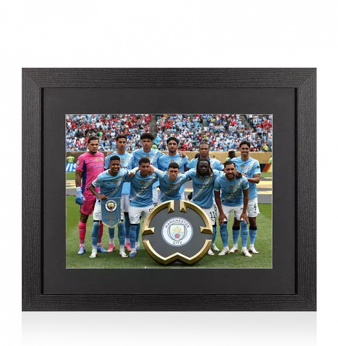 UNSIGNED Manchester City Photo In Black Wooden Frame: 2025 FIFA Club World Cup Squad
