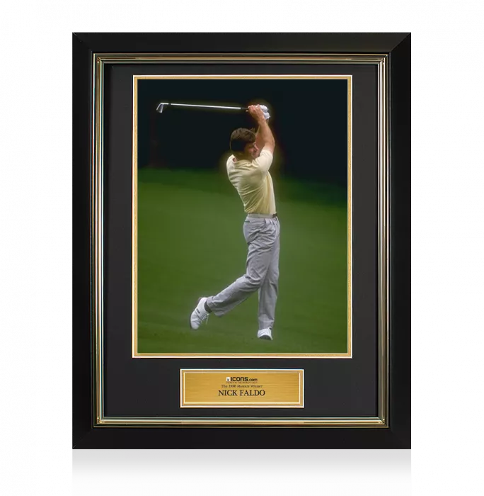 UNSIGNED Nick Faldo Masters Trophy Framed Photo - The 1990 Masters Winner