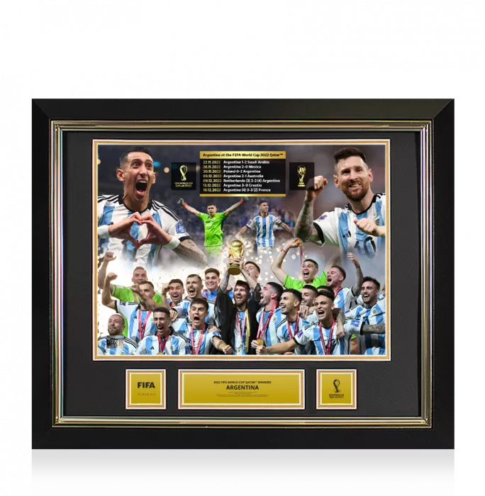 UNSIGNED Official 2022 FIFA World Cup™ Framed Argentina Montage Print: 2022 Winners
