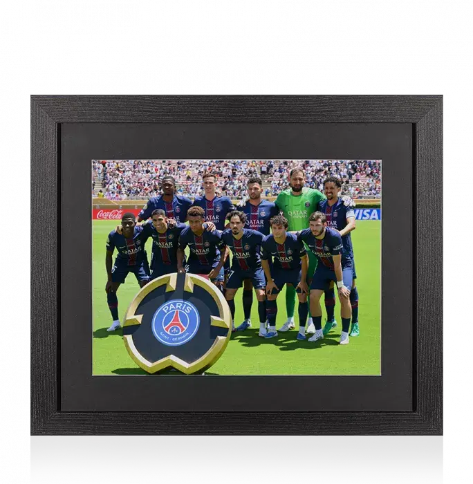 UNSIGNED Paris Saint-Germain Photo In Black Wooden Frame: 2025 FIFA Club World Cup Squad