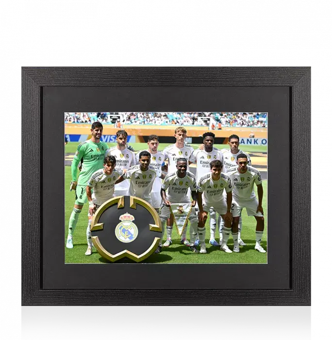 UNSIGNED Real Madrid CF Photo In Black Wooden Frame: 2025 FIFA Club World Cup Squad