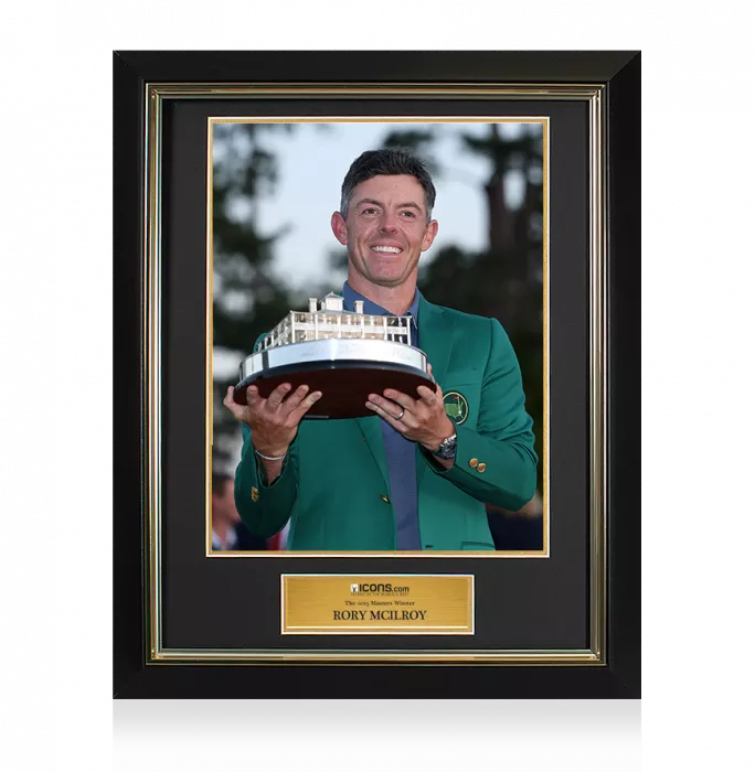 UNSIGNED Rory McIlroy Masters Trophy Framed Photo - The 2025 Masters Winner