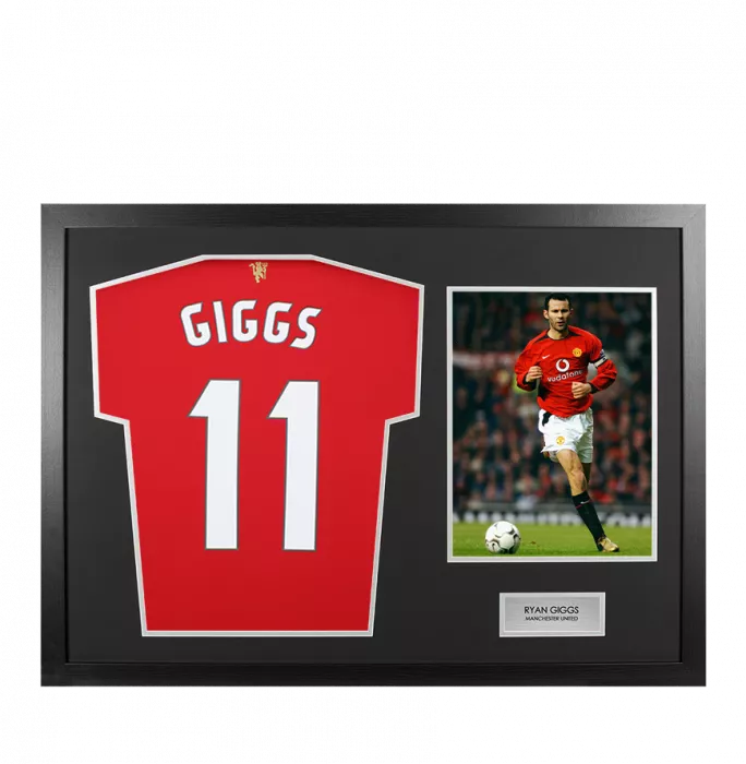 UNSIGNED Ryan Giggs Manchester United Shirt In Tribute Frame