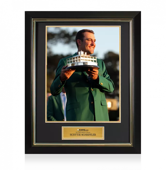 UNSIGNED Scottie Scheffler Masters Trophy Framed Photo - The 2022 Masters Winner